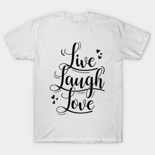 Live Laugh Love Typography T-Shirt